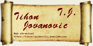 Tihon Jovanović vizit kartica